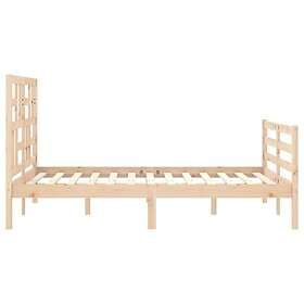 vidaXL Bed Frame med huvudgavel 140x200 cm massivt trä 3194896