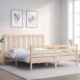 vidaXL Bed Frame med huvudgavel 160x200 cm massivt trä 3193801