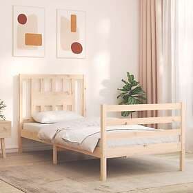vidaXL Bed Frame med huvudgavel 100x200 cm massivt trä 3194561