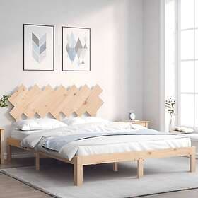 vidaXL Bed Frame med huvudgavel 5FT King Size massivt trä 3193731