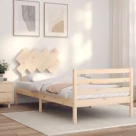 vidaXL Bed Frame med huvudgavel 90x200 cm massivt trä 3195271