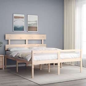 vidaXL Bed Frame med huvudgavel 160x200 cm massivt trä 3195361