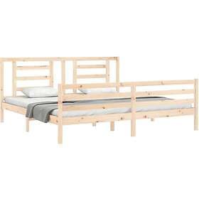 vidaXL Bed Frame med huvudgavel 200x200 cm massivt trä 3194721