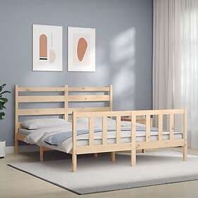 vidaXL Bed Frame med huvudgavel 160x200 cm massivt trä 3192046