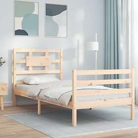 vidaXL Bed Frame med huvudgavel 90x200 cm massivt trä 3194426