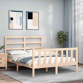 vidaXL Bed Frame med huvudgavel 120x200 cm massivt trä 3191901