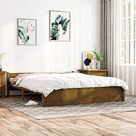 vidaXL Bed Frame honungsbrun massivt trä 200x200 cm 815067