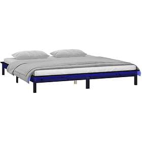 vidaXL Bed Frame LED svart 200x200 cm massivt trä 820630