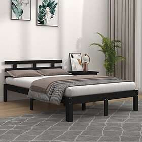 vidaXL Bed Frame black solid wood 200x200 cm