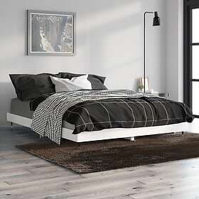vidaXL Bed Frame vit högglans 135x190 cm konstruerat trä 832183