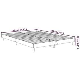 vidaXL Bed Frame vit 140x190 cm konstruerat trä 832277