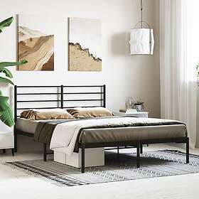 vidaXL Bed Frame med huvudgavel metall svart 120x190 cm 352316