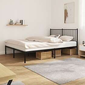 vidaXL Bed Frame med huvudgavel metall svart 150x200 cm 350866