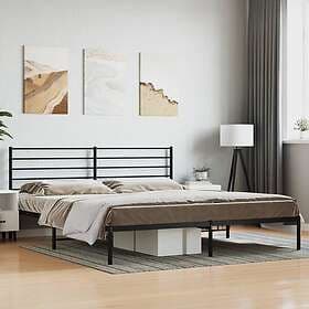 vidaXL Bed Frame med huvudgavel metall svart 193x203 cm 352325