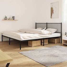 vidaXL Bed Frame med huvudgavel metall svart 193x203 cm 350870