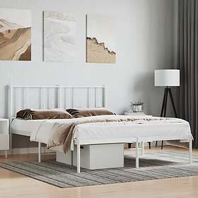 vidaXL Bed Frame med huvudgavel metall vit 150x200 cm 352531