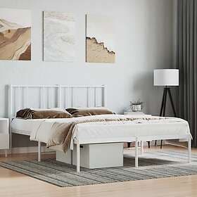 vidaXL Bed Frame med huvudgavel metall vit 140x200 cm 352530
