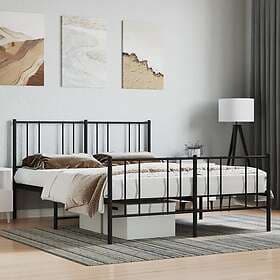 vidaXL Bed Frame med huvudgavel och fotgavel svart metall 160x200 cm 352501