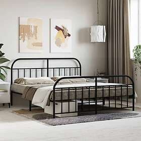 vidaXL Bed Frame med huvudgavel och fotgavel svart metall 180x200 cm 353657