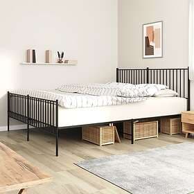 vidaXL Bed Frame med huvudgavel och fotgavel svart metall 183x213 cm 350887