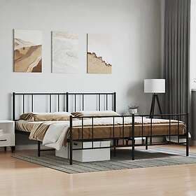 vidaXL Bed Frame med huvudgavel och fotgavel svart metall 200x200 cm 352505