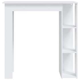 vidaXL Bar table with shelf white 102x50x103.5 cm constructed wood 809458