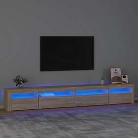 vidaXL TV Stand med LED-belysning sonoma ek 270x35x40 cm 3152748