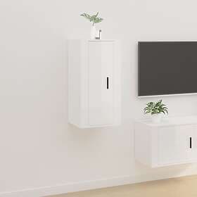 vidaXL Väggmonterad TV Stand vit högglans 40x34.5x80 cm 816674