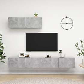 vidaXL TV-skåp 3 delar TV Stand 3079123 concrete grey engineered wood