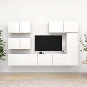 vidaXL TV Cabinet 6 Pieces White Chipboard 3078715