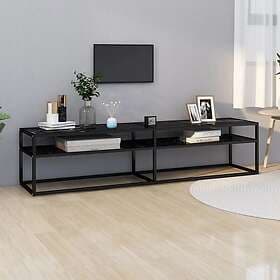 vidaXL TV Stand svart marmor 180x40x40.5 cm härdat glas 331725