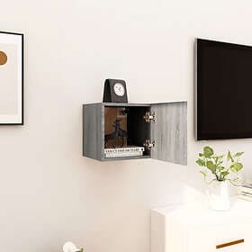 vidaXL Väggmonterad TV Stand grå sonoma 30.5x30x30 cm 815138