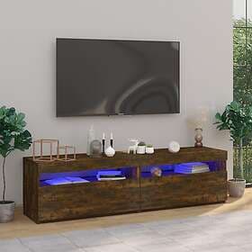 vidaXL TV Standar med LED-belysning 2 st rökfärgad ek 75x35x40 cm 815124