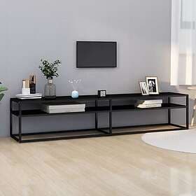 vidaXL TV Stand svart 200x40x40.5 cm härdat glas 331727
