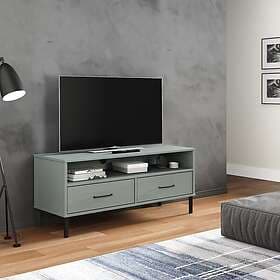 vidaXL TV Stand med metallben OSLO grå massiv furu 351025