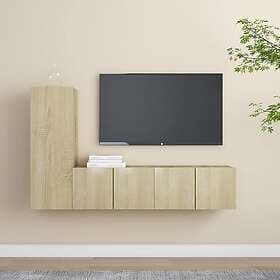 vidaXL TV Stand 3 parts sonoma oak engineered wood 3078988