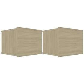 vidaXL Nightstand 2 pcs Sonoma Oak 40x30x30 cm Chipboard 801060