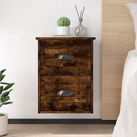 vidaXL Wall-mounted Nightstand Smoke Brown Oak 41.5x36x53cm 816402