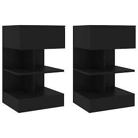 vidaXL Nightstand 2 pcs Black 40x35x65cm 808651