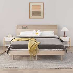 vidaXL Sängbord 2 st vit 42x38x45 cm konstruerat trä 345655