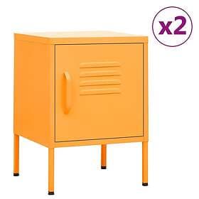 vidaXL Sängbord 2 st senapsgul 35x35x51 cm stål 3095207