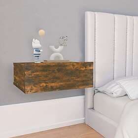 vidaXL Nightstand Smoke Brown Oak 40x30x15cm Constructed Wood