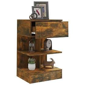 vidaXL Nightstand Smoke Brown Oak 40x35x65cm Constructed Wood 816042