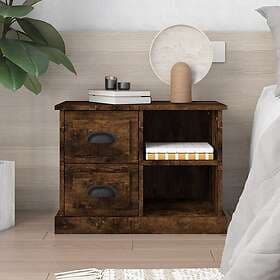 vidaXL Nightstand Smoke Brown Oak 60x35.5x45cm 816373