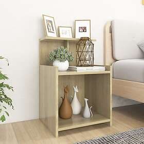 vidaXL Nightstand 2 pcs White and Sonoma Oak 40x35x60cm Engineered Wood 806182