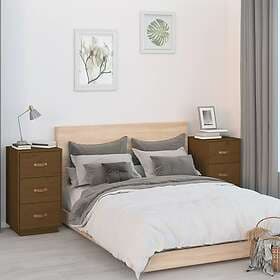 vidaXL Sängbord 2 st honungsbrun 40x40x75 cm massiv furu 818342