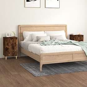 vidaXL Sängbord 2 st rökfärgad ek 40x35x70 cm konstruerat trä 819639