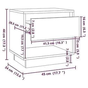 vidaXL Sängbord betonggrå 45x34x44 cm konstruerat trä 809520