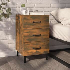 vidaXL Sängbord rökfärgad ek 40x40x66 cm konstruerat trä 817324
