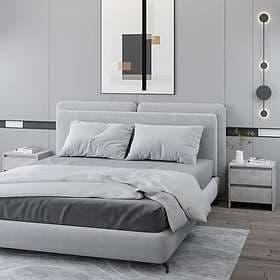 vidaXL Sängbord 2 st betonggrå 45x34.5x44.5 cm konstruerat trä 809854